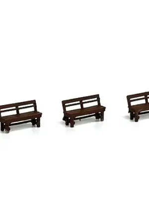 1582DM Set 5 panchine tipo legno montate e colorate scala N 1 160 Promo Stagionale